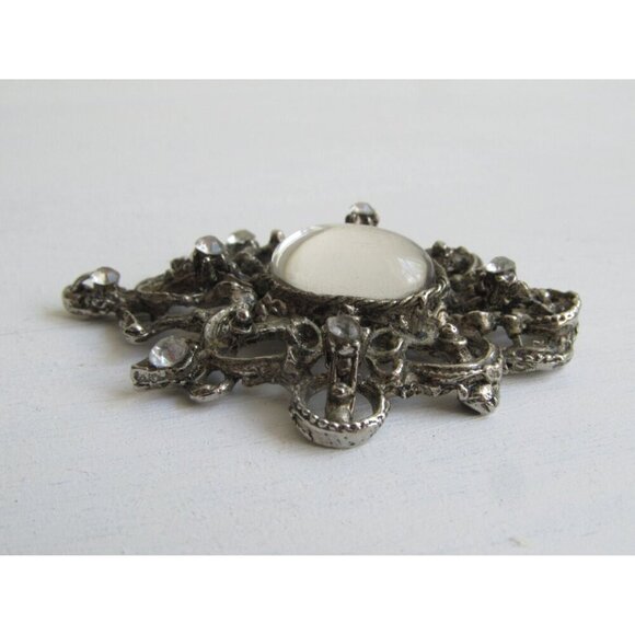Vintage Gothic pendant, Victorian Elegant Lolita, silver colour steampunk - Picture 4 of 5